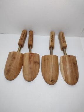 Thom McAn Natural Wood Shoe Trees - Light Brown Set of Two